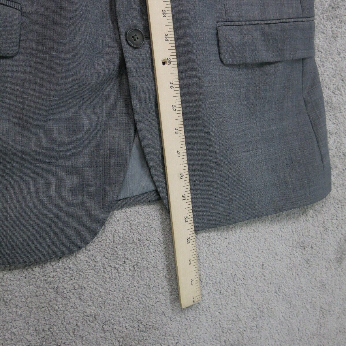Express Mens Blazer Coat Single Breasted Long Sleeves Pockets Gray SZ 44 Regular
