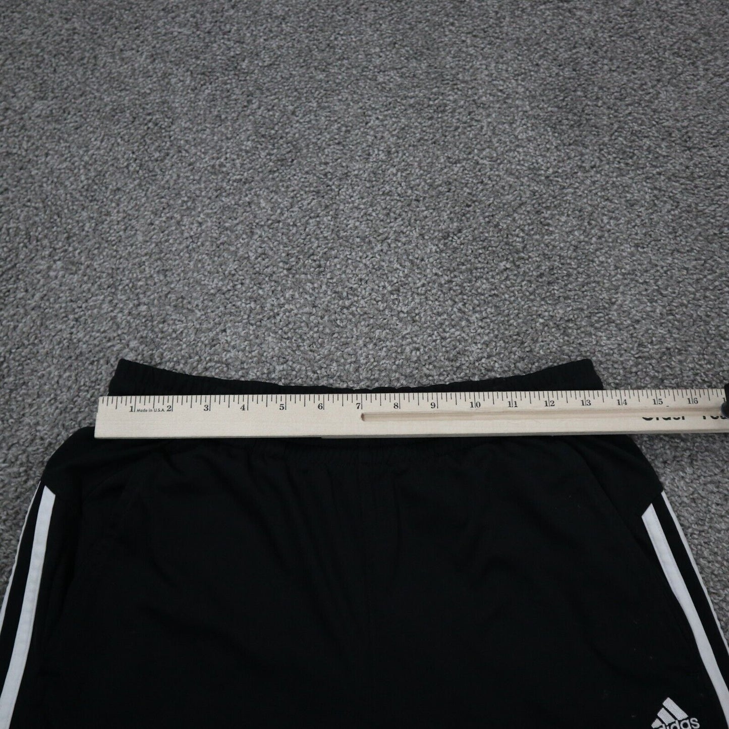 Adidas Mens Track Pant Elastic Waist Stretch Training 3 Striped Black Size XL