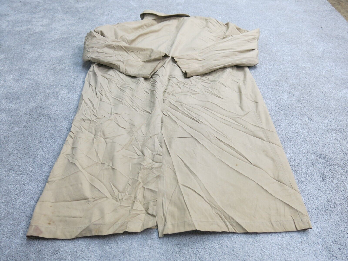 London Fog Mens Long Trench Coat Long Sleeves Pockets Beige Size 42 Long