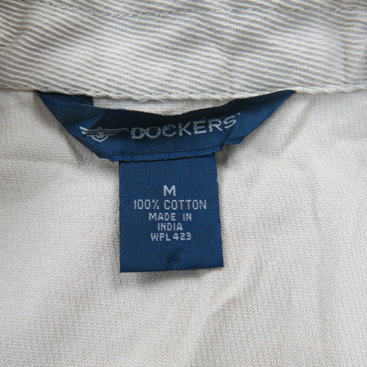 Dockers Mens Button Up Scrub Jacket Single Breasted 100% Cotton Beige Size M