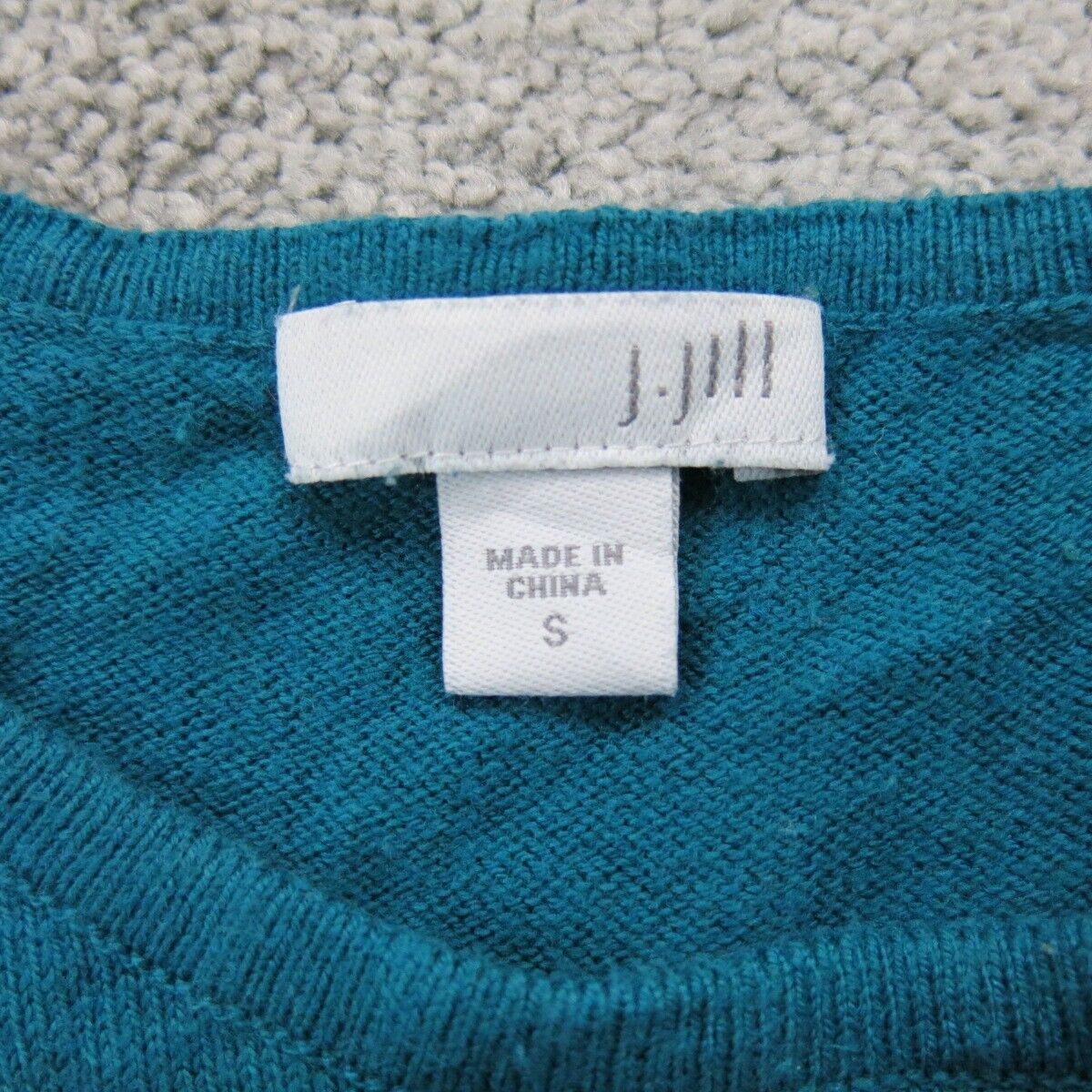 J. Jill Womens Sweater Knitted Crew Neck Long Sleeves Dark Aqua Blue Size Small