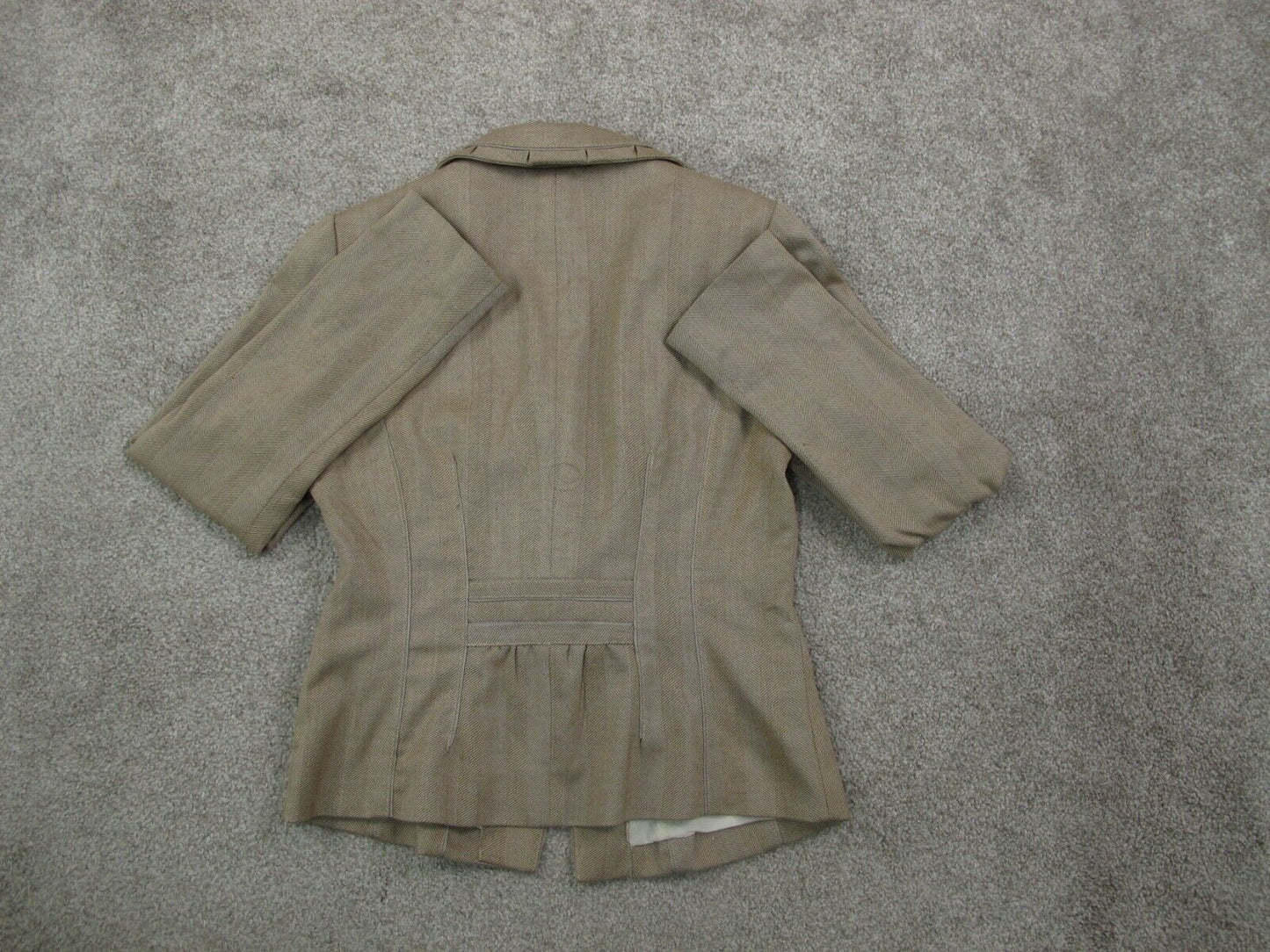 White Black Womens Blazer Coat Single Breasted Long Sleeves Tan Brown Size 4