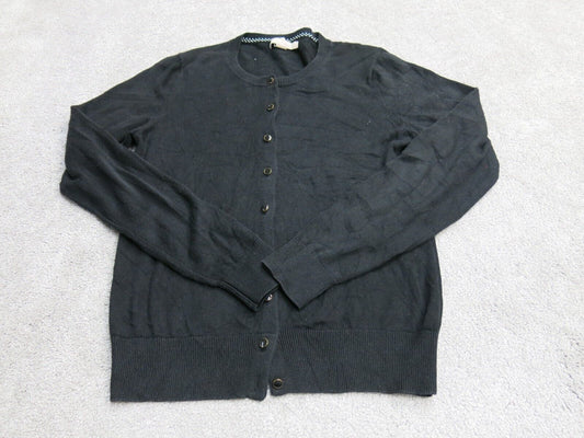 Banana Republic Women Knitted Cardigan Sweater Long Sleeve Black Size Small