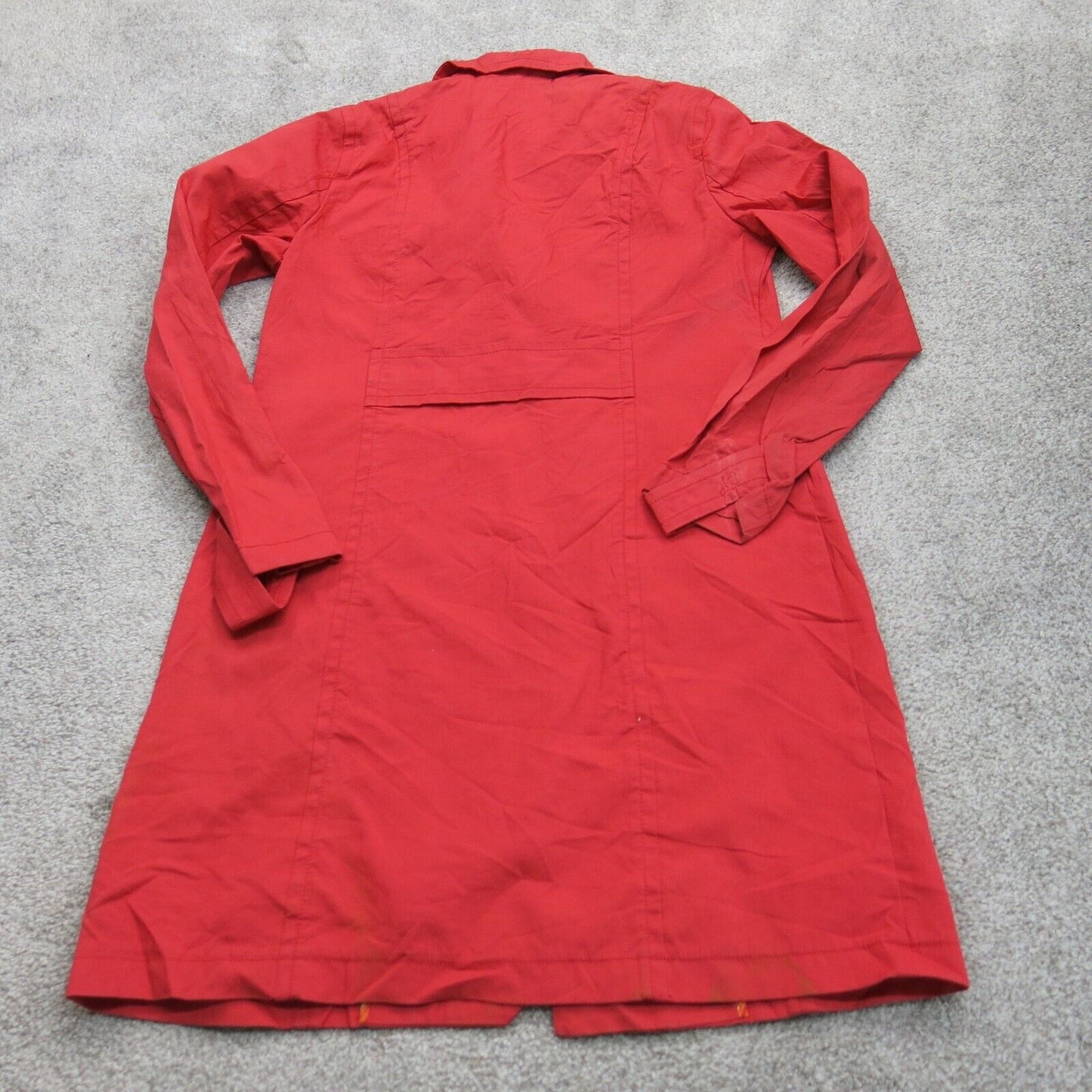 Old Navy Women Trench Coat Long Sleeve Pocket 100% Cotton Red Size Medium