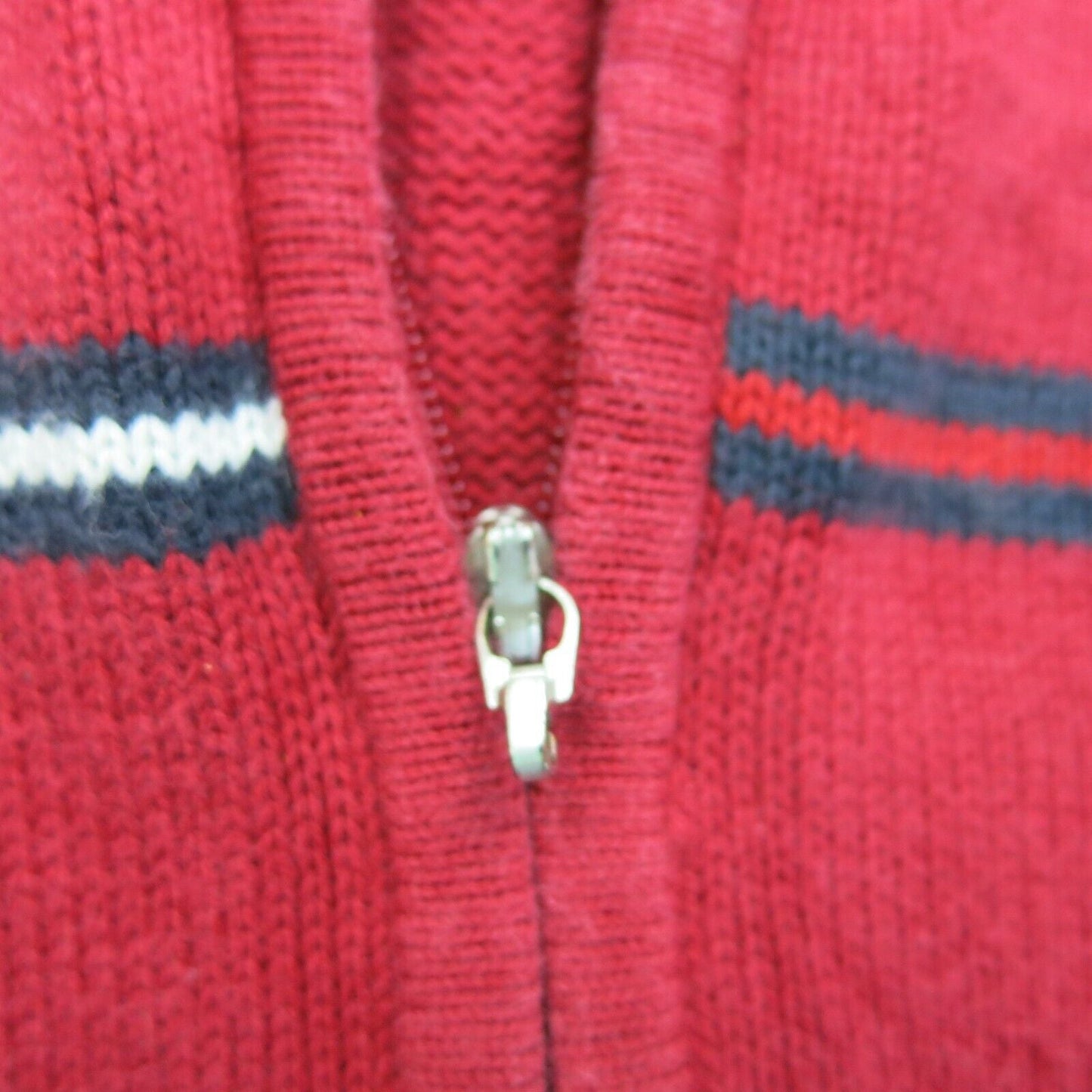 Tommy Hilfiger Womens Sweater Knitted Full Zip Long Sleeve Mock Neck Red SZ L/G