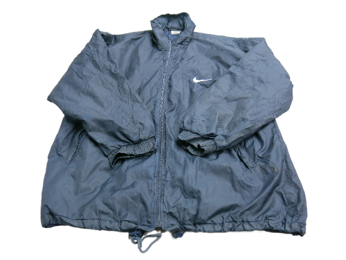Nike Mens Full Zip Up Windbreaker Jacket Mock Neck Long Sleeve Logo Blue Size XL