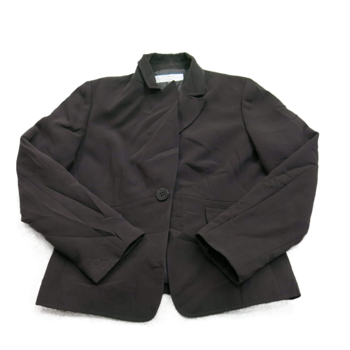 Tahari Arthur S.Levine Womens Blazer Coat One Button Long Sleeve Black Size 6