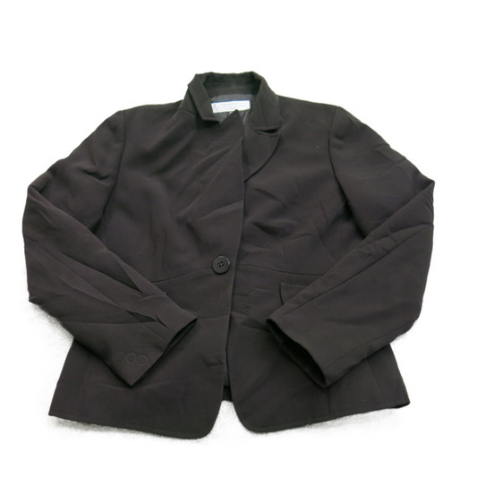 Tahari Arthur S.Levine Womens Blazer Coat One Button Long Sleeve Black Size 6