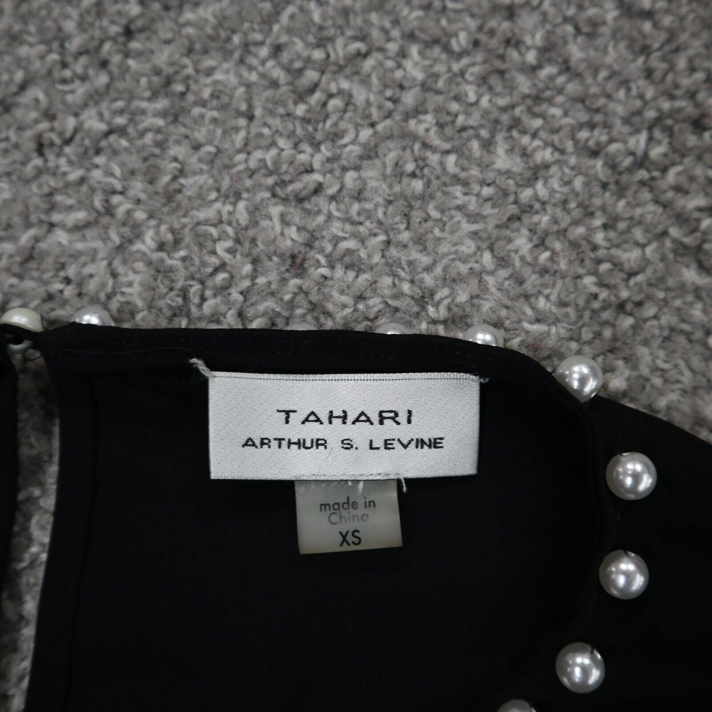 Tahari Womens Blouse Top Pullover Flared Sleeves Round Neck Black Size X Small
