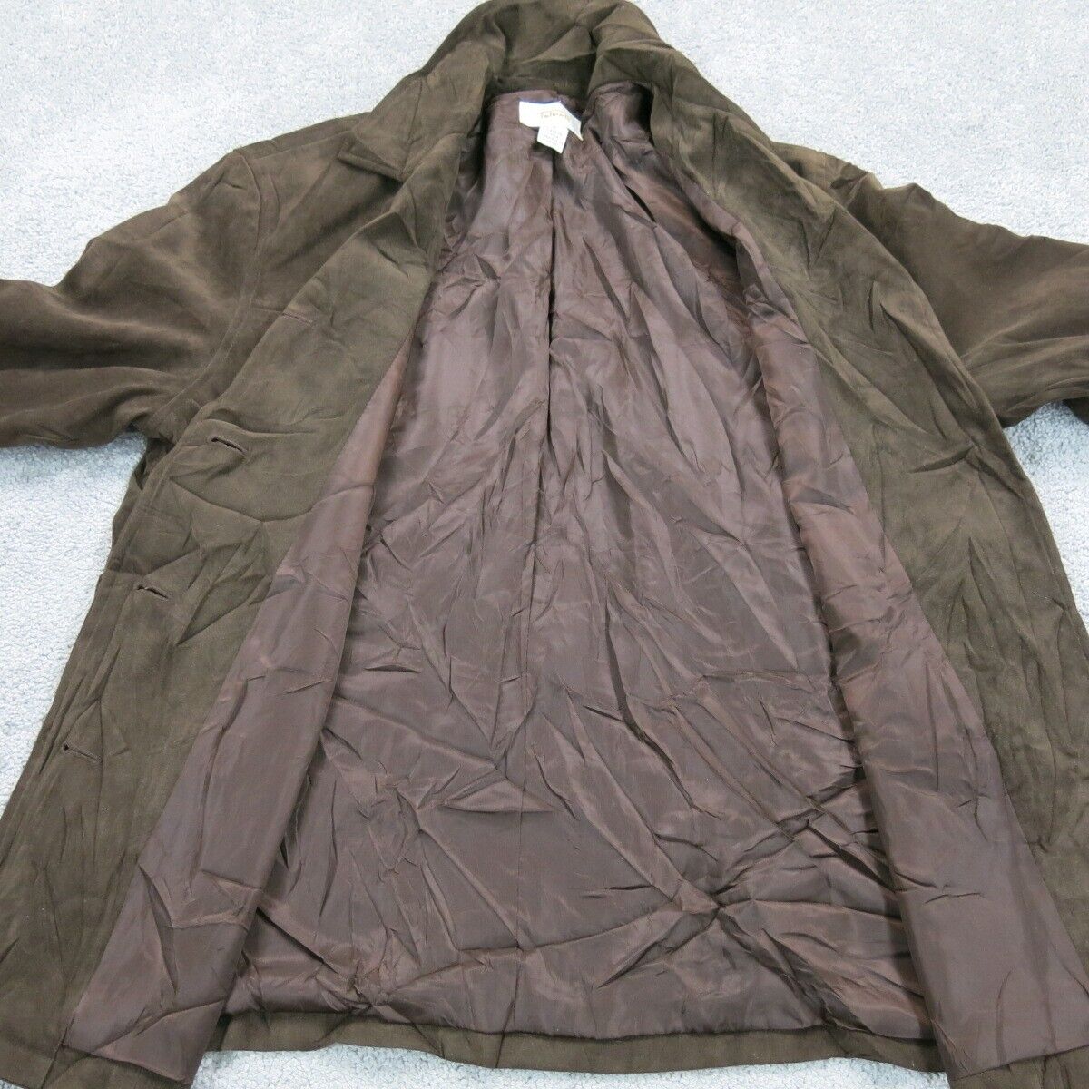 Talbots Womens Blazer Coat Jacket Single Breasted Long Sleeves Brown Size Small