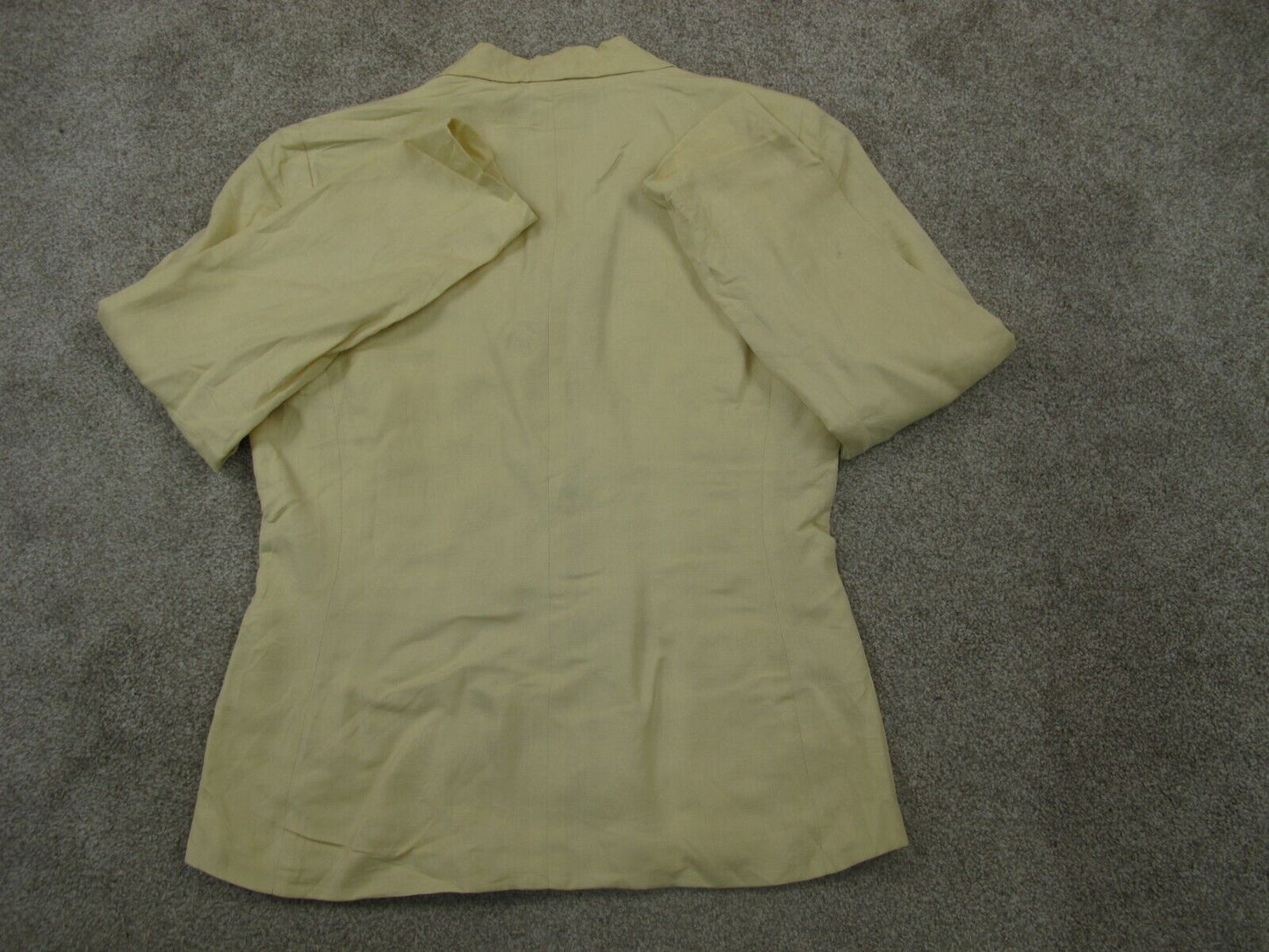 Ann Taylor Womens Blazer Coat Single Breasted Long Sleeves Light Yellow Size 6