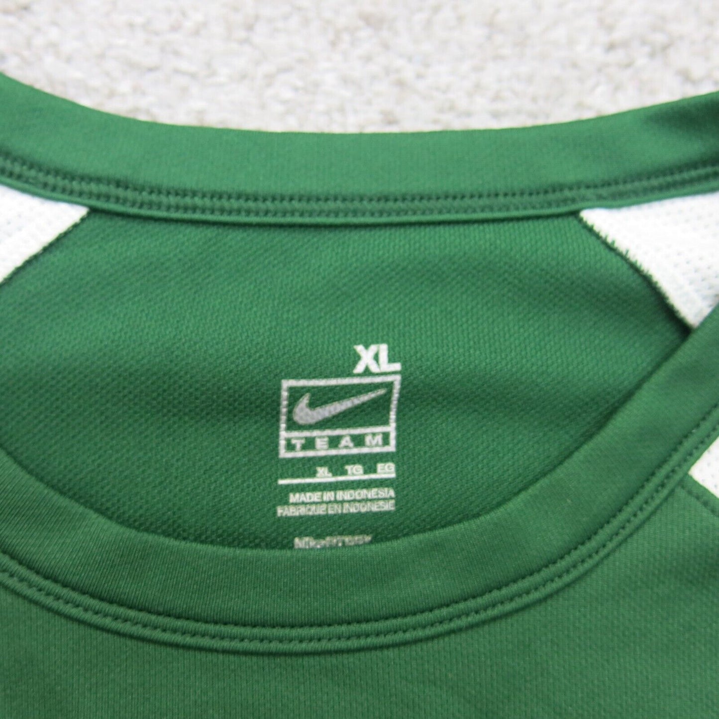 Nike Team Apparel Mens Sports T Shirt Crew Neck Alleman Logo Green Size XL