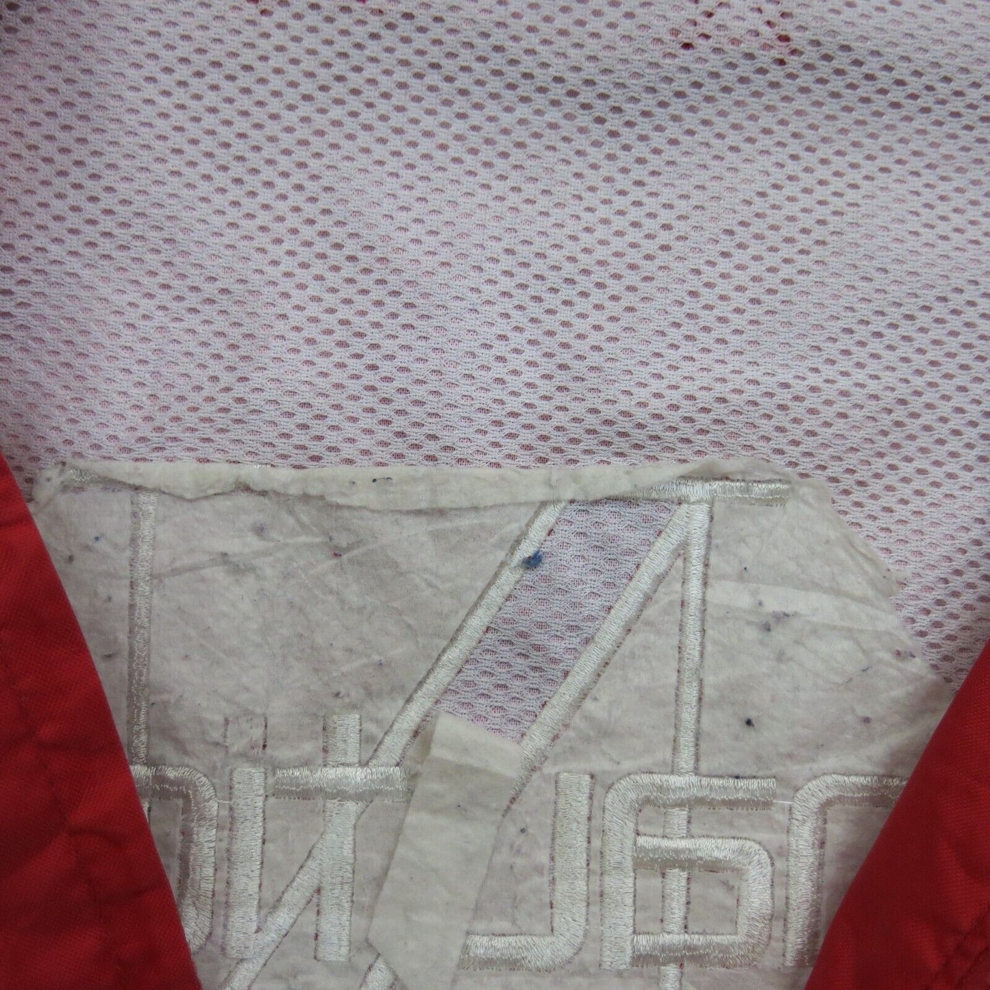 Nautica Mens Jacket Full Zip Up Mock Neck Pockets Competition Logo Red SZ Large