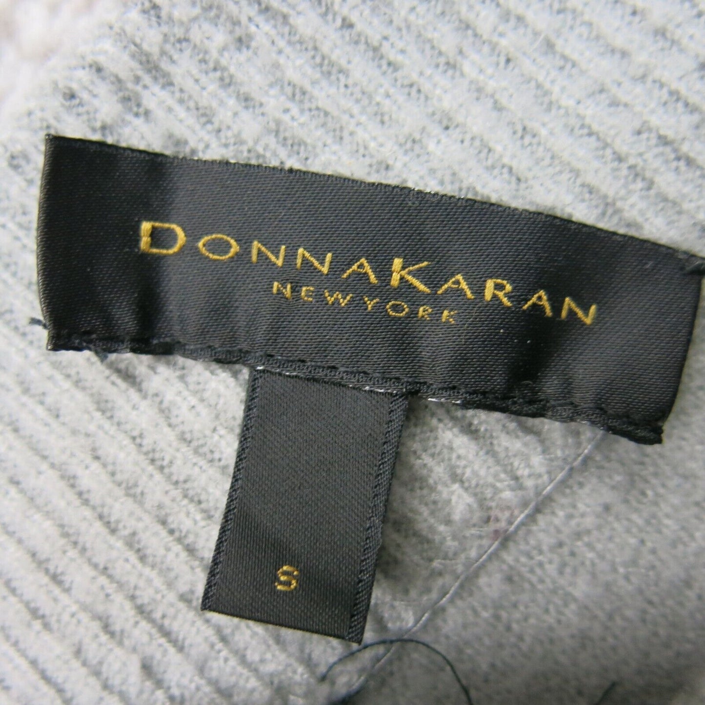 Donna Karan Womens Crew Neck Knitted Sweater Long Sleeve Hi Low Gray Size Small