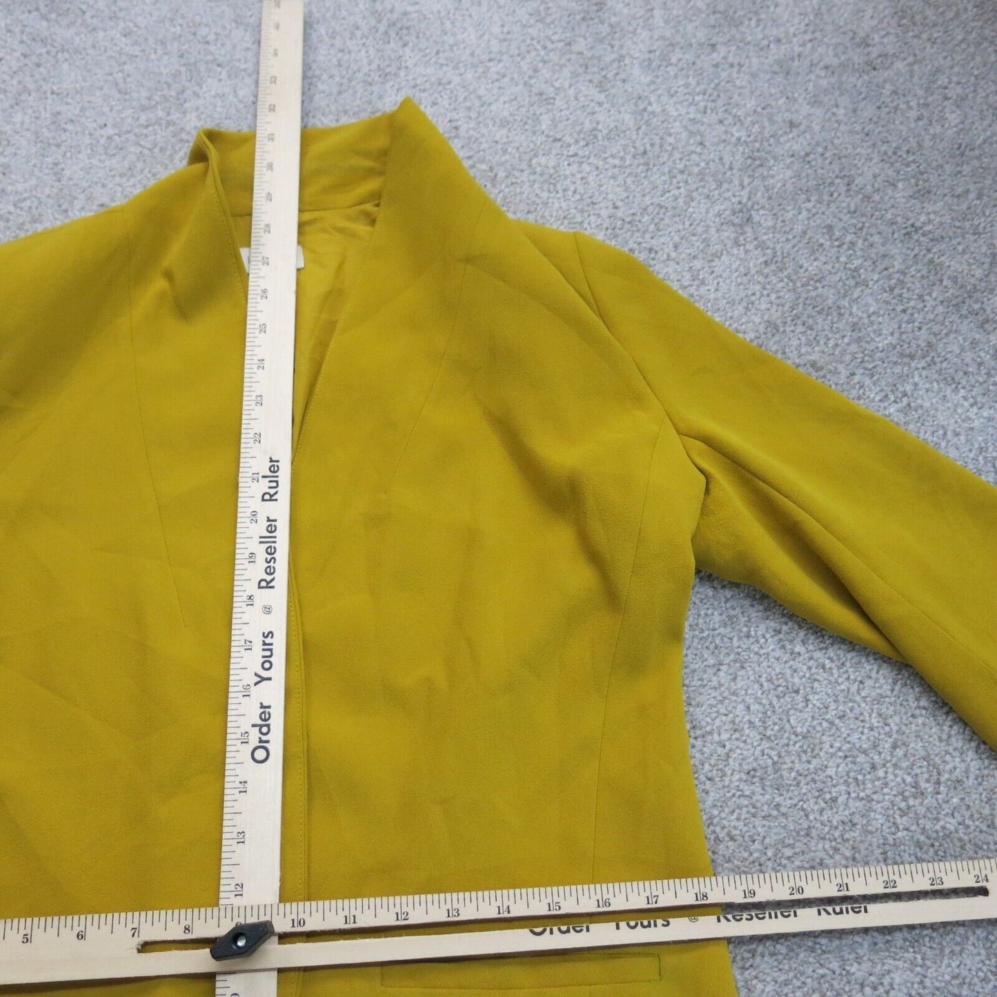 Loft ANN Taylor Womens Asymmetrical Blazer Coat Long Sleeves Dark Mustard Small