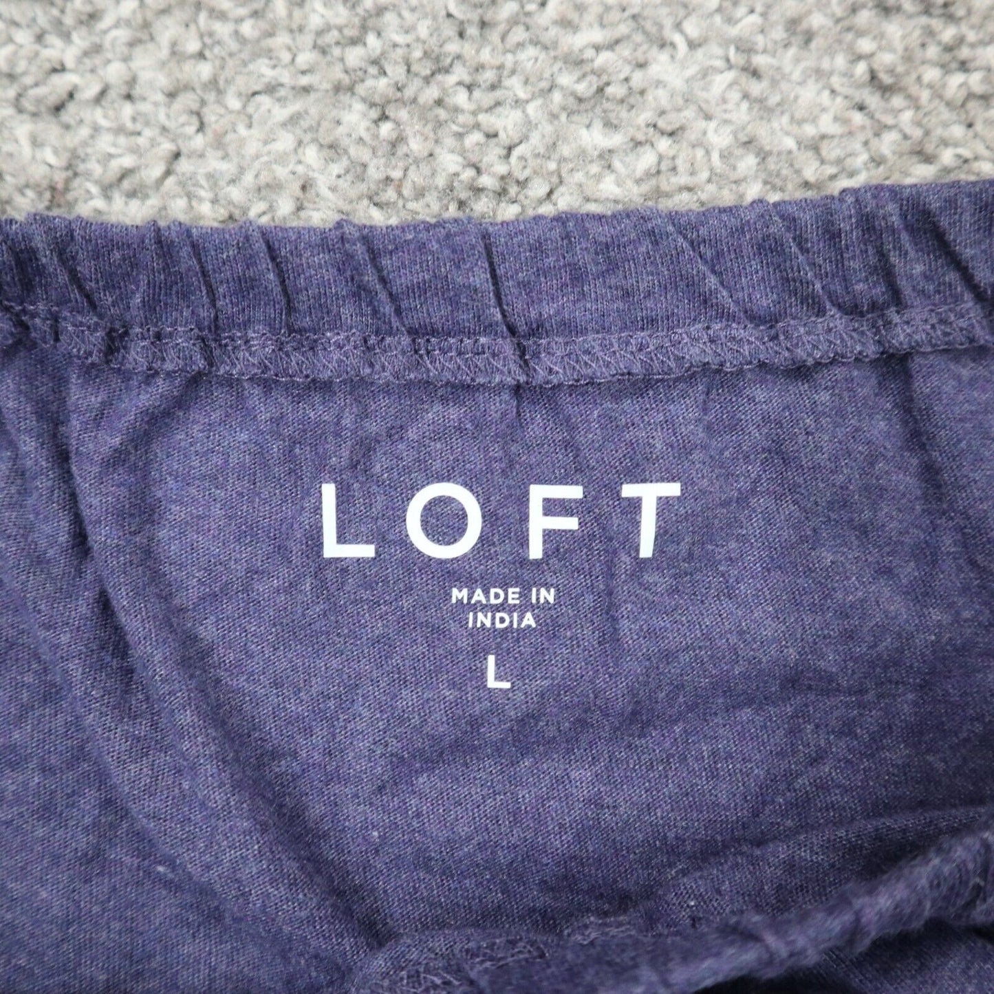 Loft Womens Casual Blouse Top Flare Sleeves Boat Neck Purple Size Large