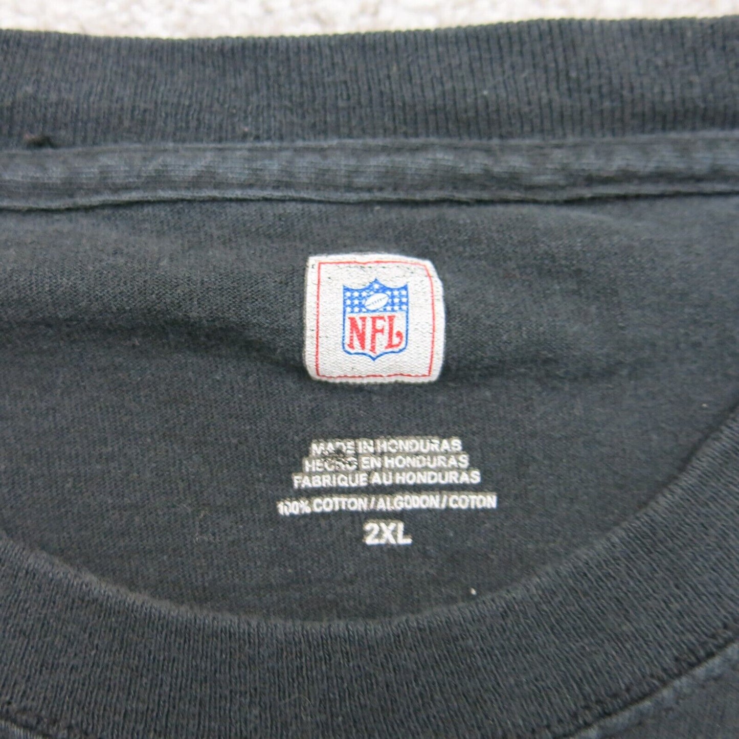 NFL Team Apparel Mens T Shirt Short Sleeve 100% Cotton Lions Logo Black Size 2XL