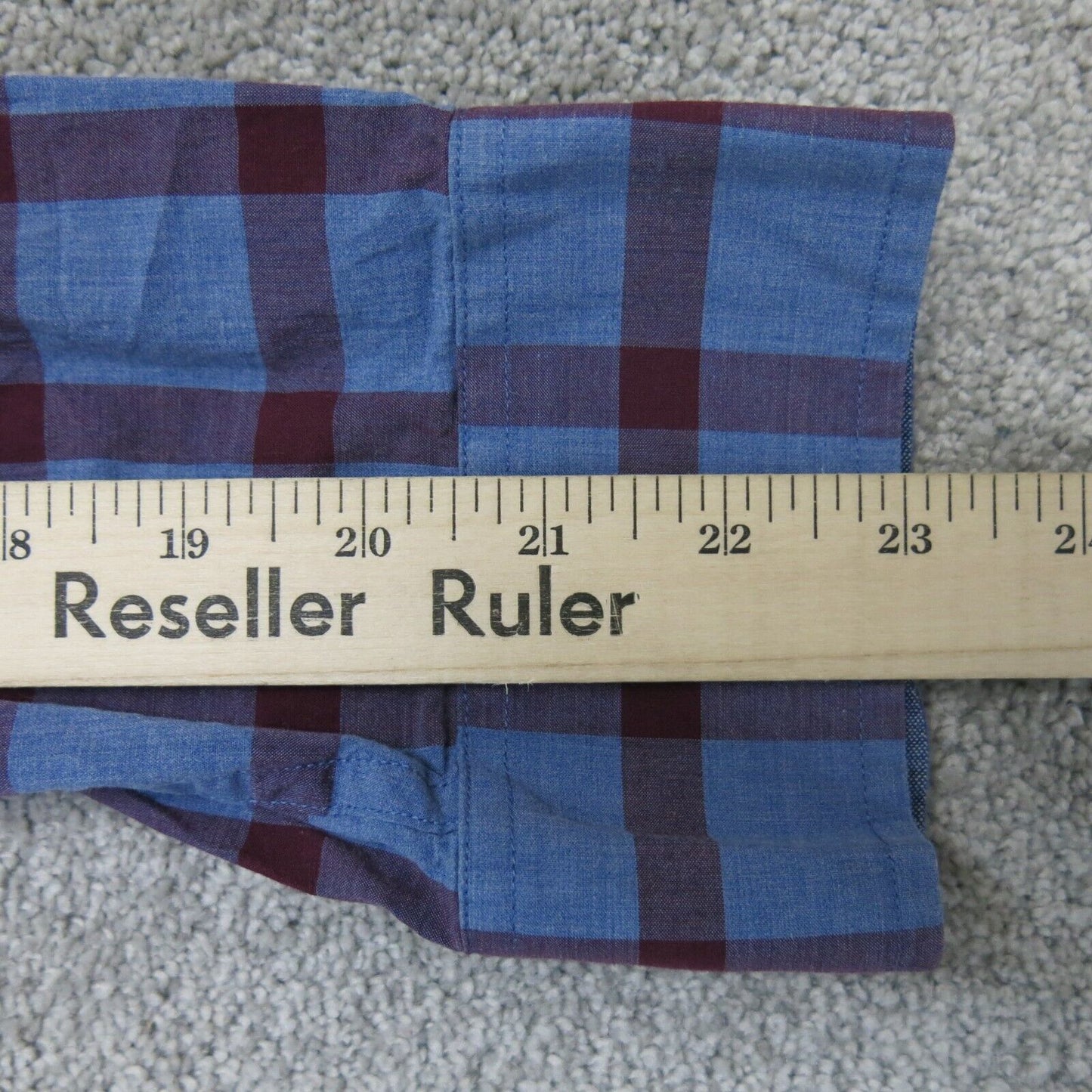 Banana Republic Mens Shirt Plaid Button Up Standard Fit Red Blue Size Large