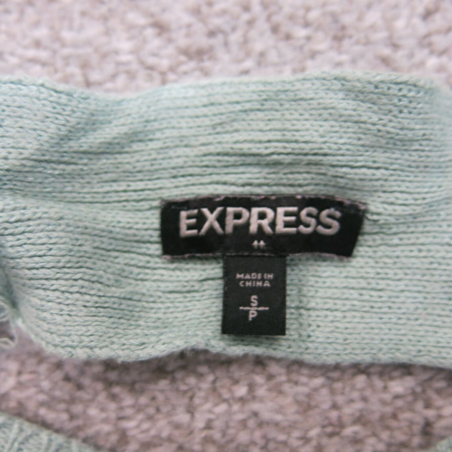 Express Womens Knitted Sweater Long Sleeves Boat Neck Light Teal Blue Size Small