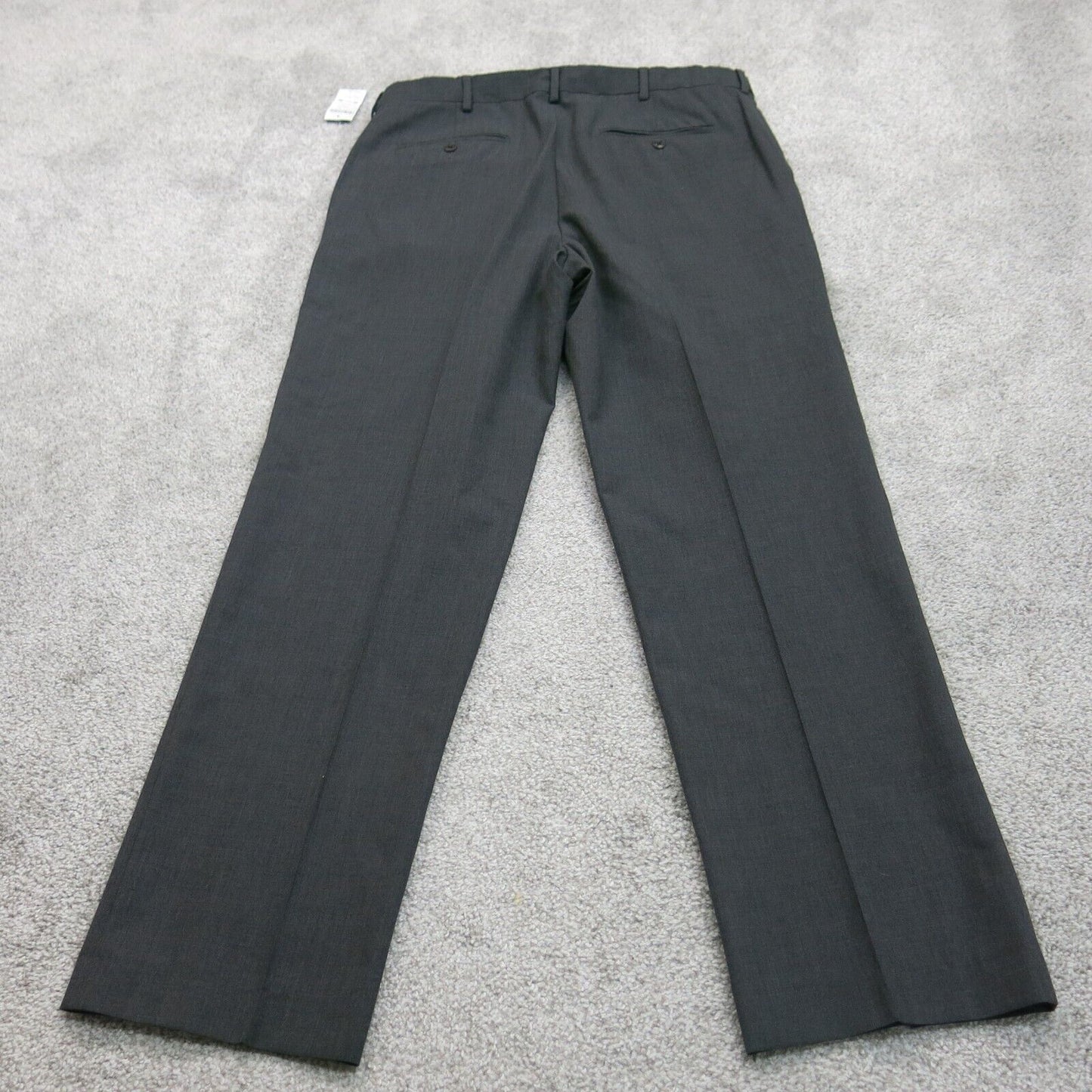 NEW Lands End Mens Dress Pan Straight Leg Slash Pockets High Rise Black Size 35
