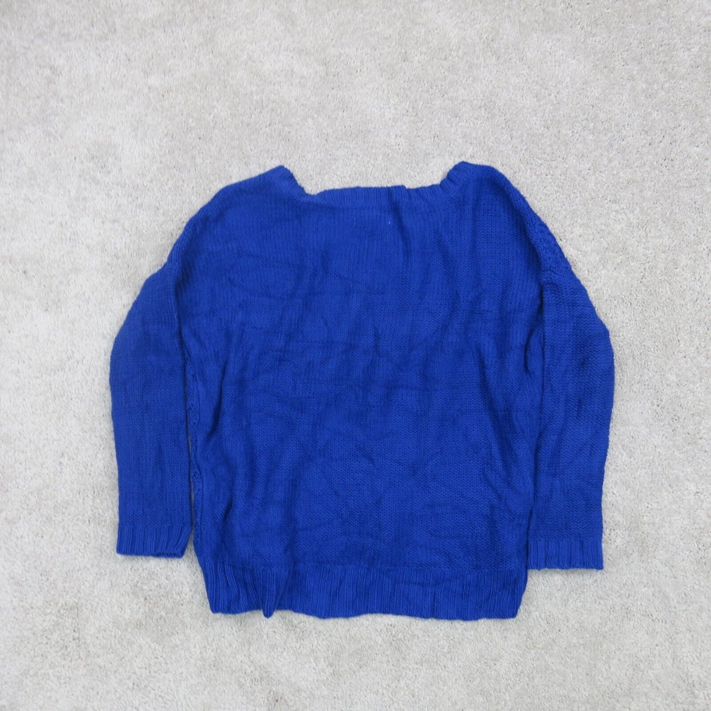 American Eagle Womens Pullover Sweater Boat Neck Long Sleeves Navy Blue SZ Small