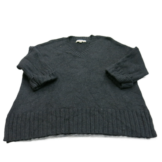 Ann Taylor Loft Womens Pullover Sweater Knitted Long Sleeve V Neck Black Size S