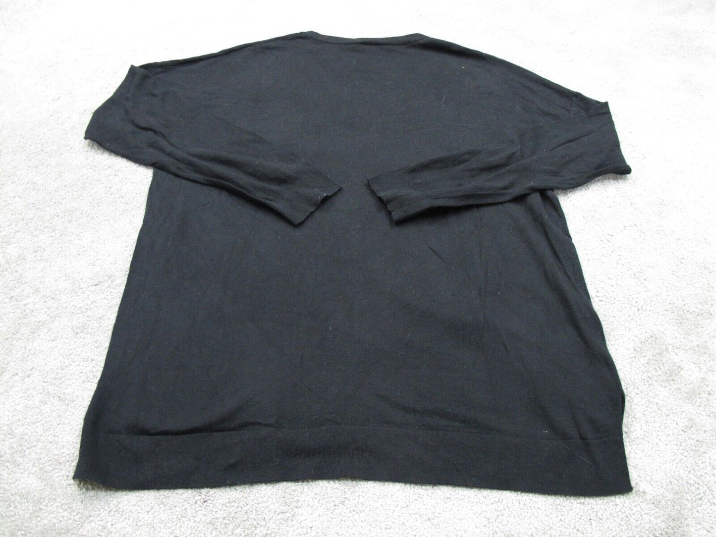 Gap Womens Blouse Top Long Sleeves V Neck High Low Side Slit Black Size Large