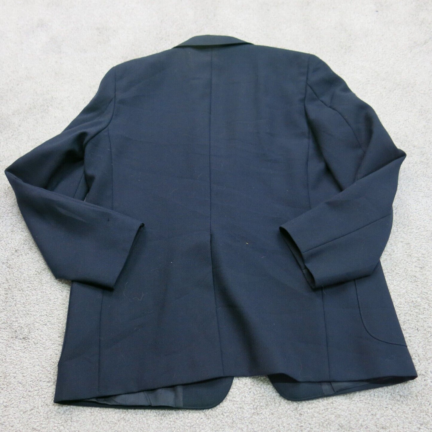 Lands End Womens Blazer Coat Single Breasted Long Sleeves Pockets Blue Size 18H