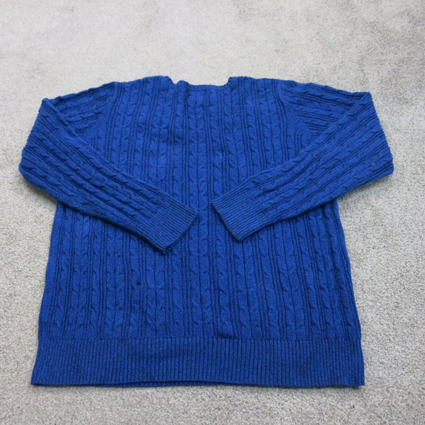 ST Johns Bay Womens Pullover Sweater Knitted Round Neck Cotton Blue Size X Large