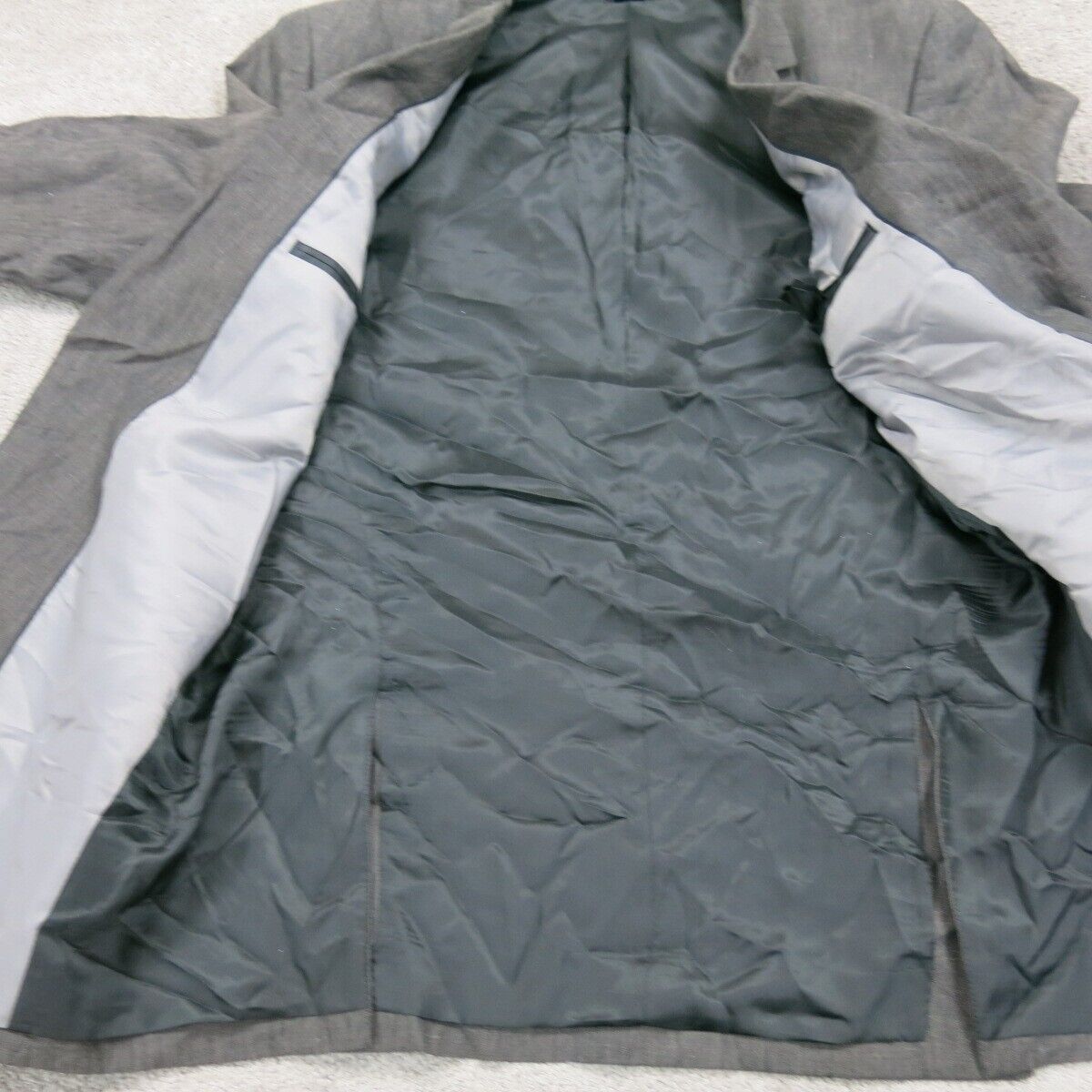 H&M Mens Blazer Coat Single Breasted Long Sleeves Pockets Black Size 44 Regular