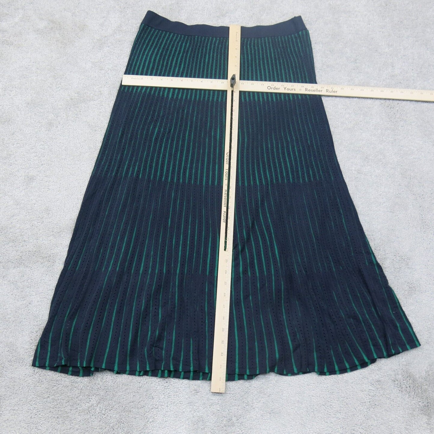 NWT Ann Taylor  Womens A Line Maxi Skirts Striped Flat Font Pull on Blue Size LT