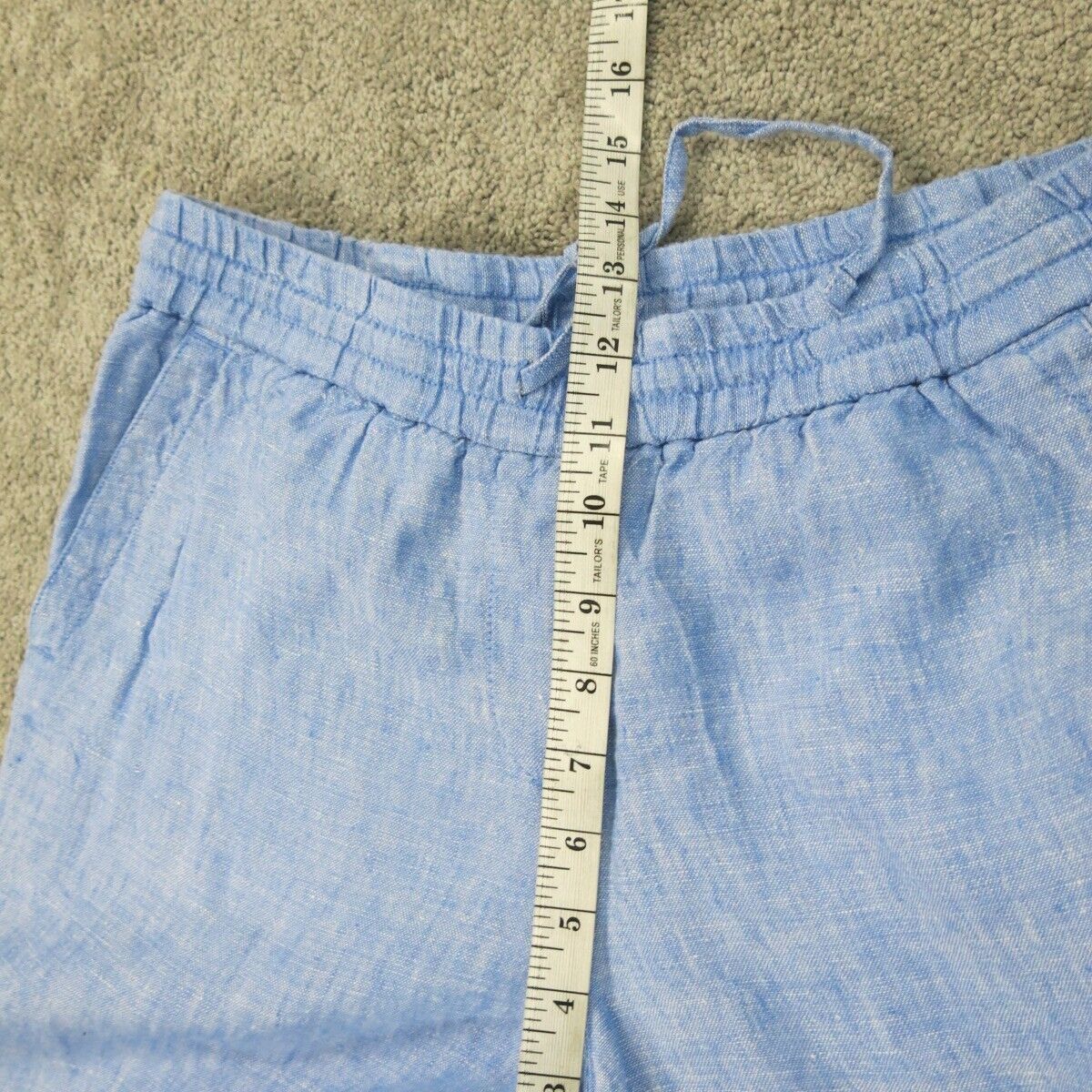 Talbots Womens Sweatpant High Rise Drawstring Waist Embroidered Hem Blue Size 6P