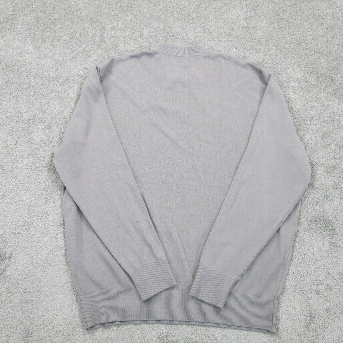 Zara Mens Pullover Crew Neck Sweater  Knitted Long Sleeve Slate Gray Size Medium