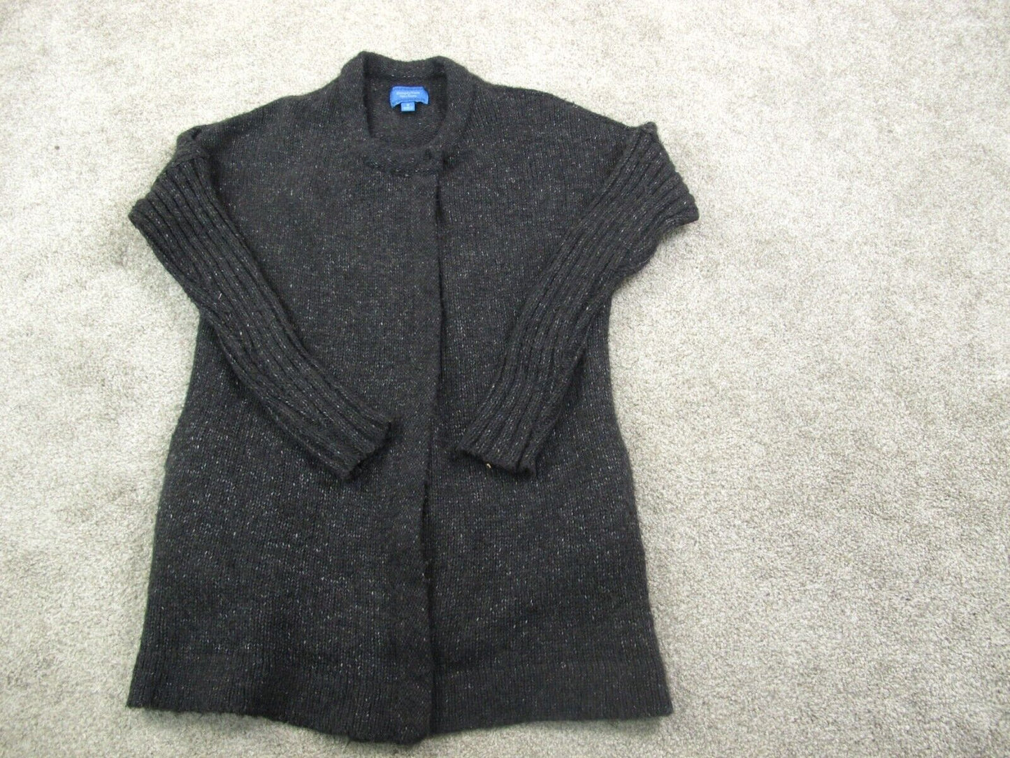 Simply Vera Vera Wang Womens Cardigan Sweater Open Front Long Sleeves Black SZ S