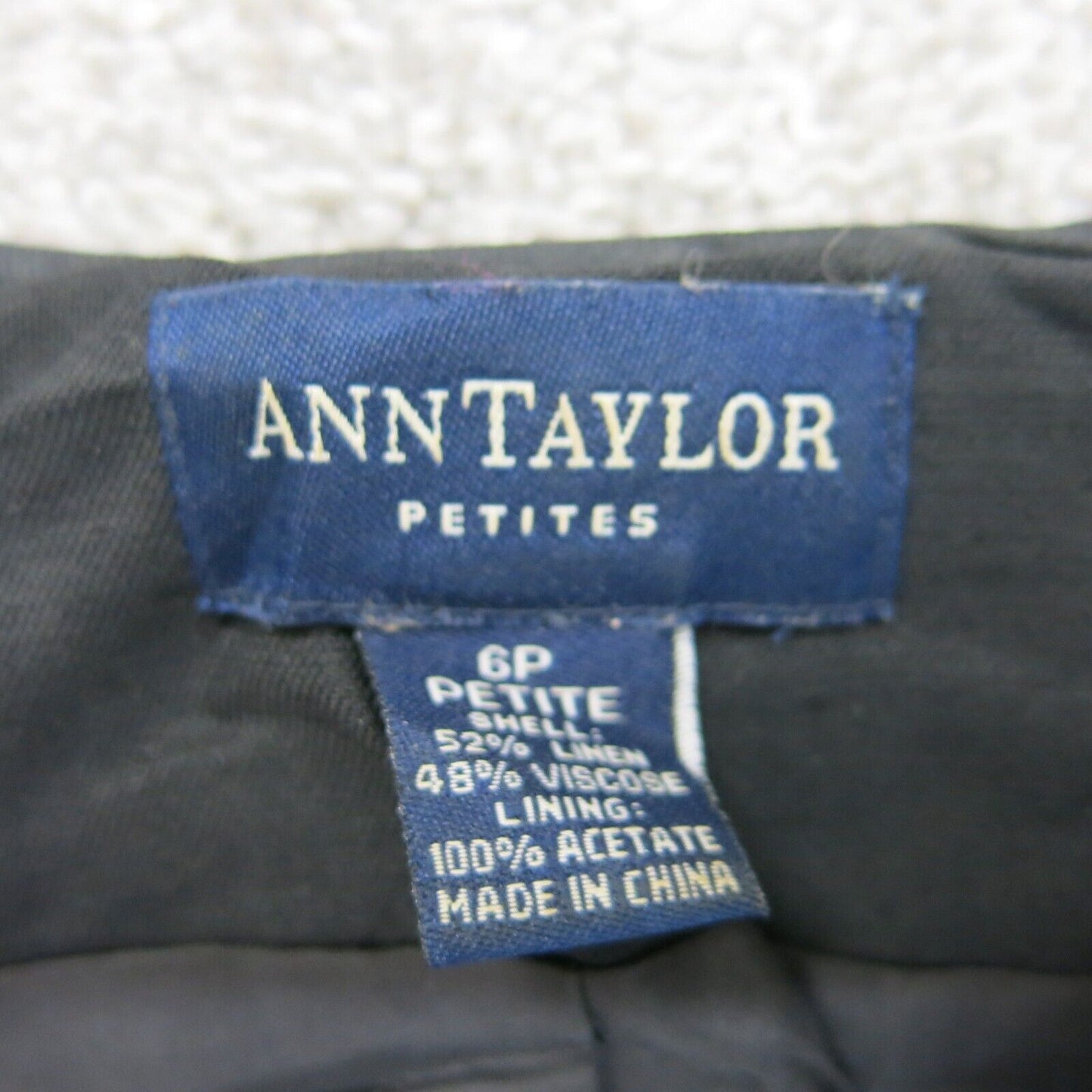 ANN Taylor Women Scrub Jacket Single Breasted Long Sleeve Black Size 6 Petite