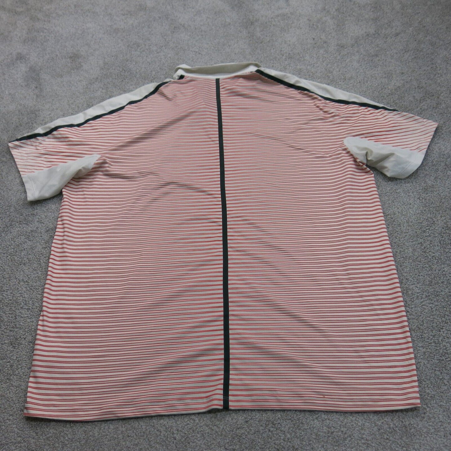 Nike Dri Fit Mens Polo Shirt Short Sleeves Side Striped Off White Pink Size XXL