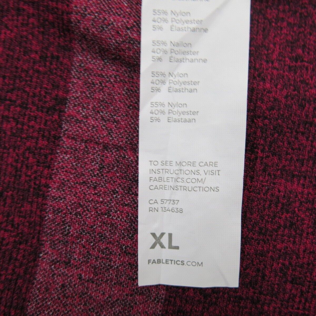 NWT Fabletics Womens Pullover Crop Sweater Crew Neck Half Sleeve Dark Pink XL