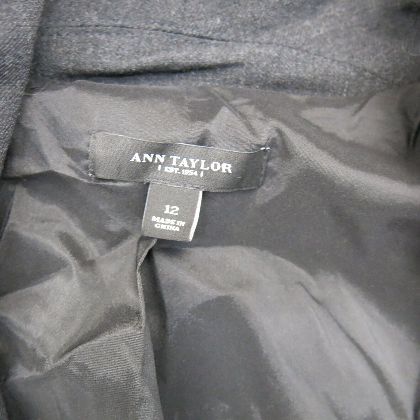 Ann Taylor Womens Blazer Coat Single Breasted Long Sleeves Pockets Black Size 12
