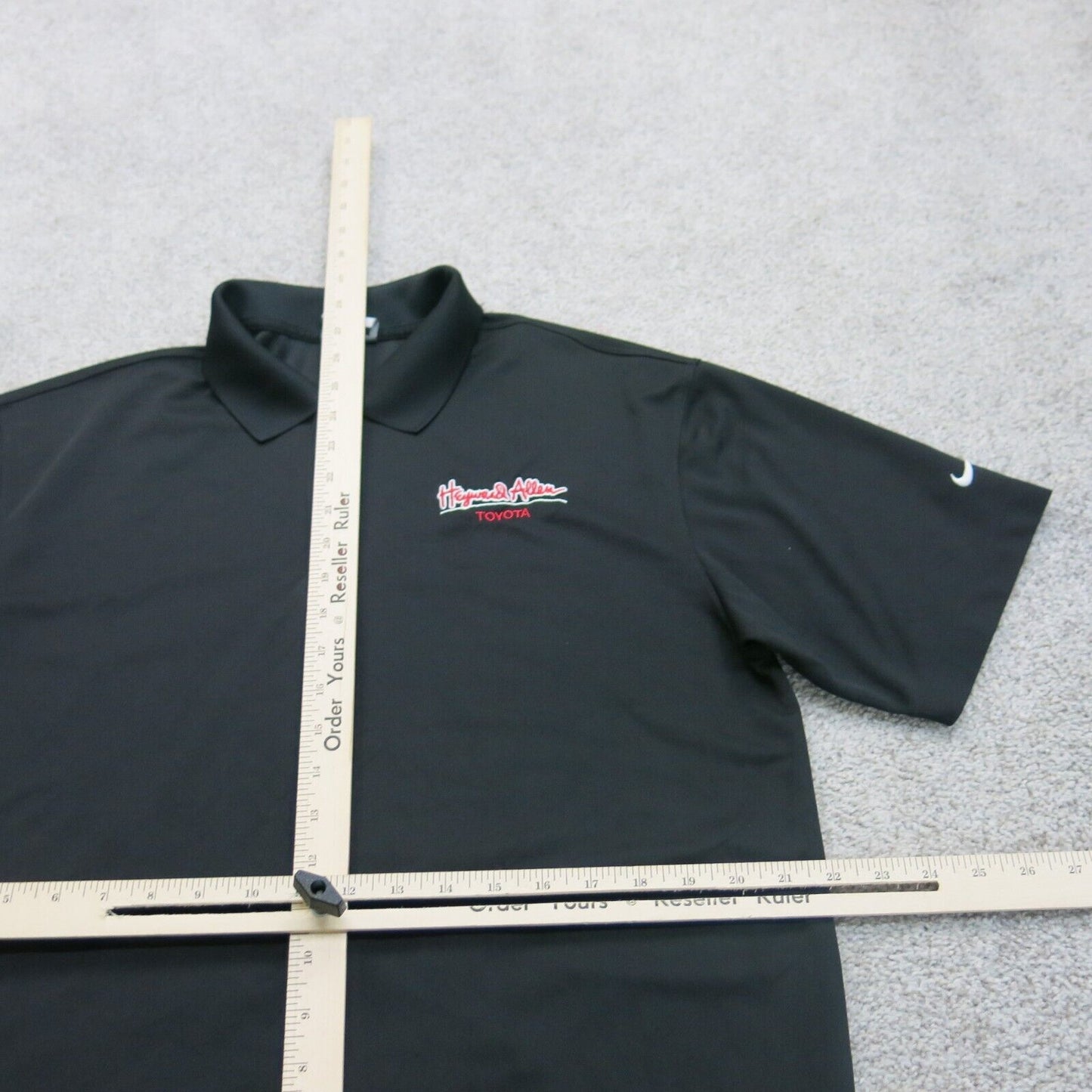 Nike Golf Dri Fit Mens Polo Shirt Short Sleeve Toyota Logo Black Size Medium