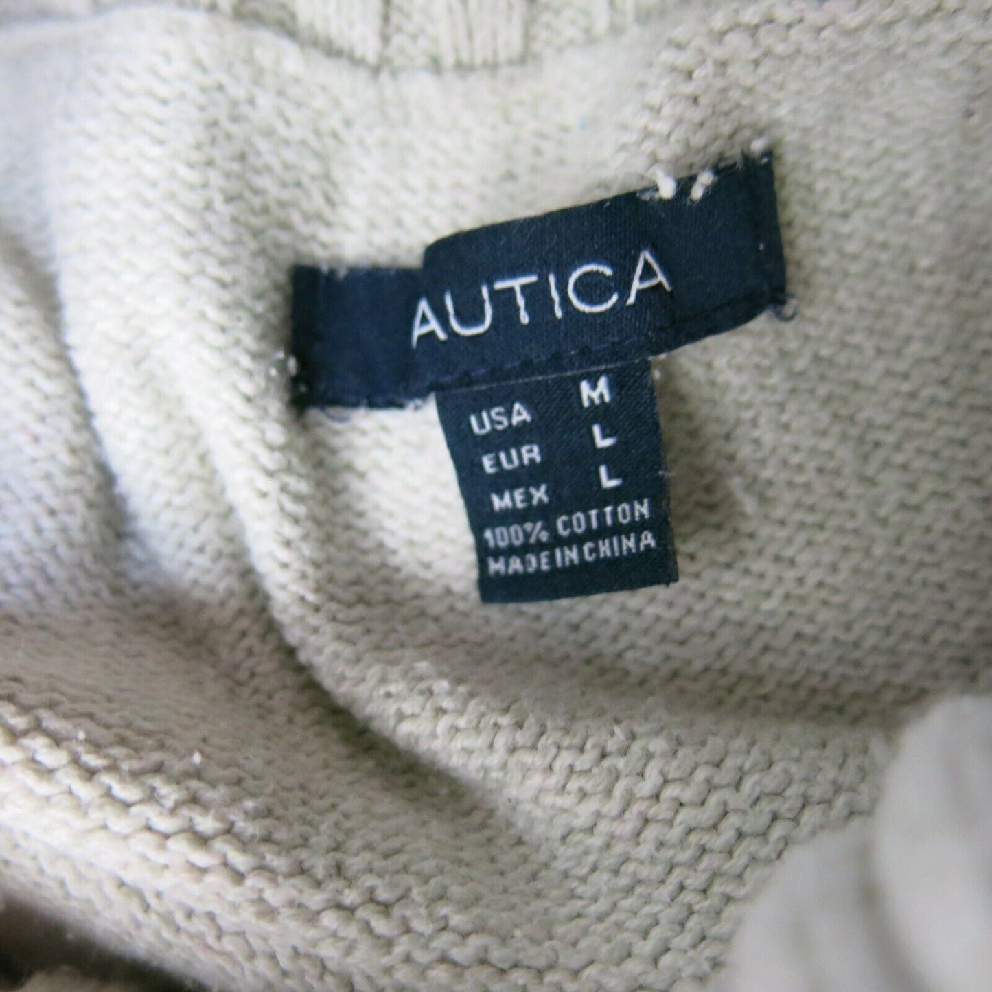 Nautica Womens Pullover Sweater Mock Neck Long Sleeves OFF White Size Medium