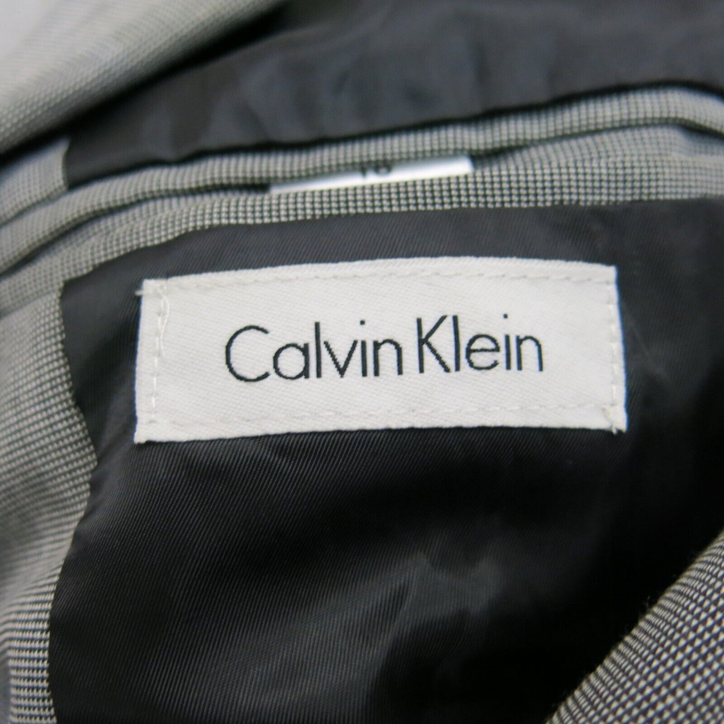 Calvin Clein Mens Blazer Coat Single Breasted Long Sleeves Pockets Gray Size 18
