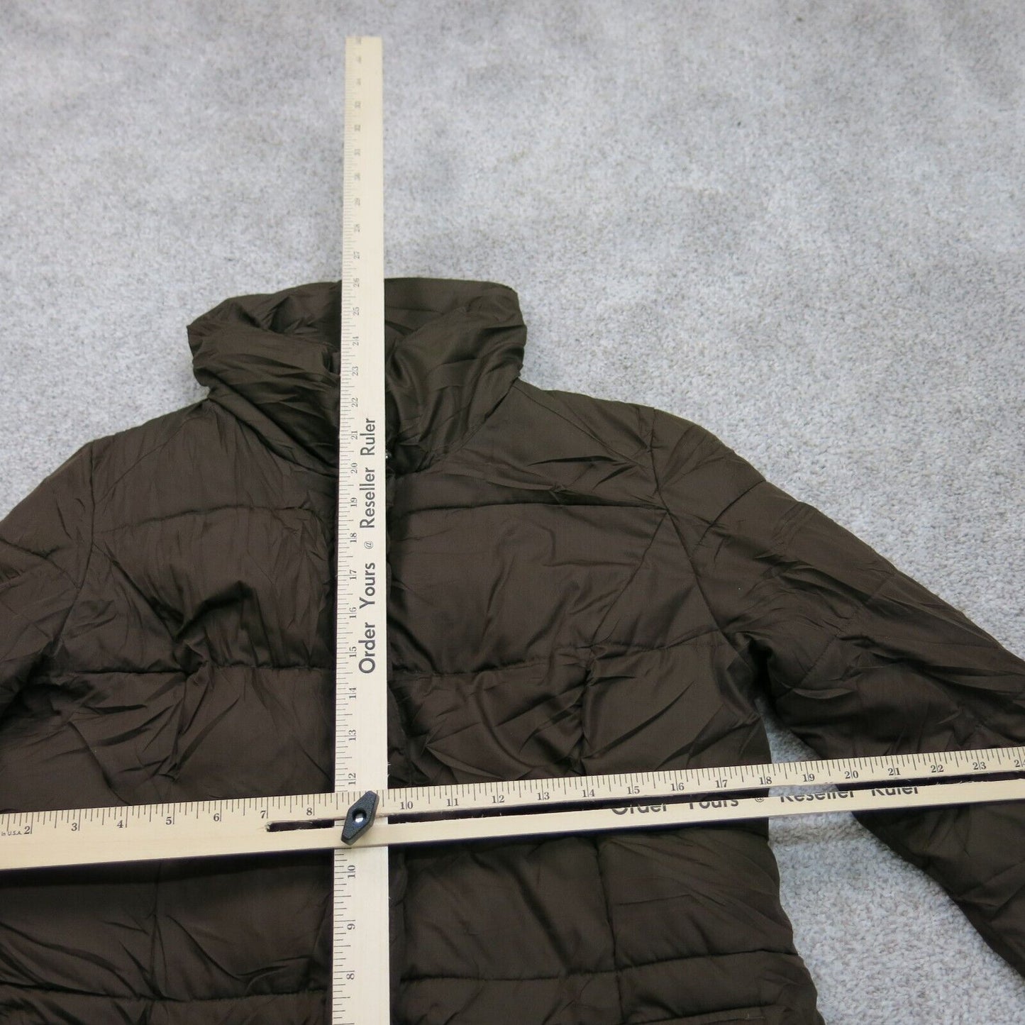 Old Navy Women Puffer Jacket Full Zip Up Windbreaker Long Sleeves Brown Size M