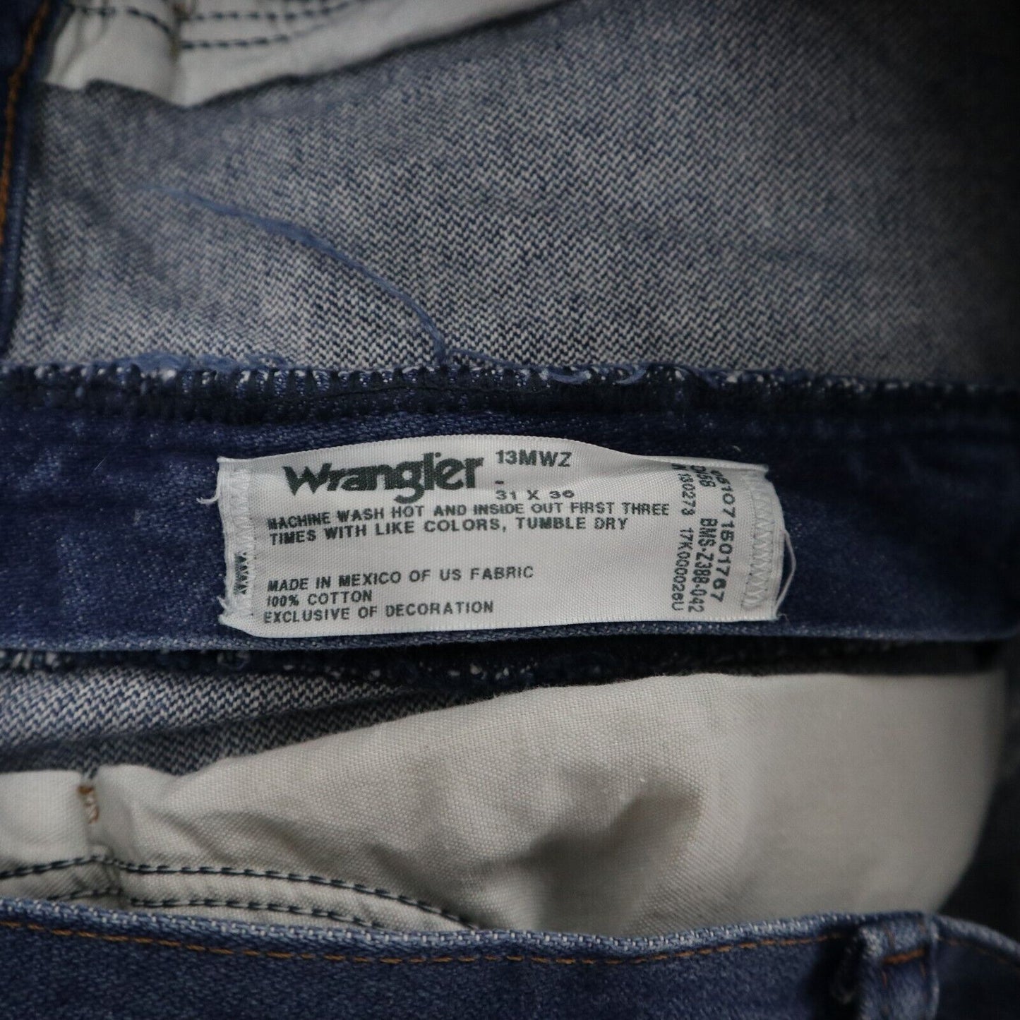 Wrangler Mens Jeans Straight Leg Denim 100 Cotton Mid Rise Blue Size W31XL30