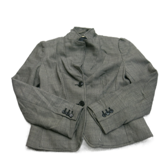 Banana Republic Women Blazer Coat Single Breasted Pockets Black Gray Size 2