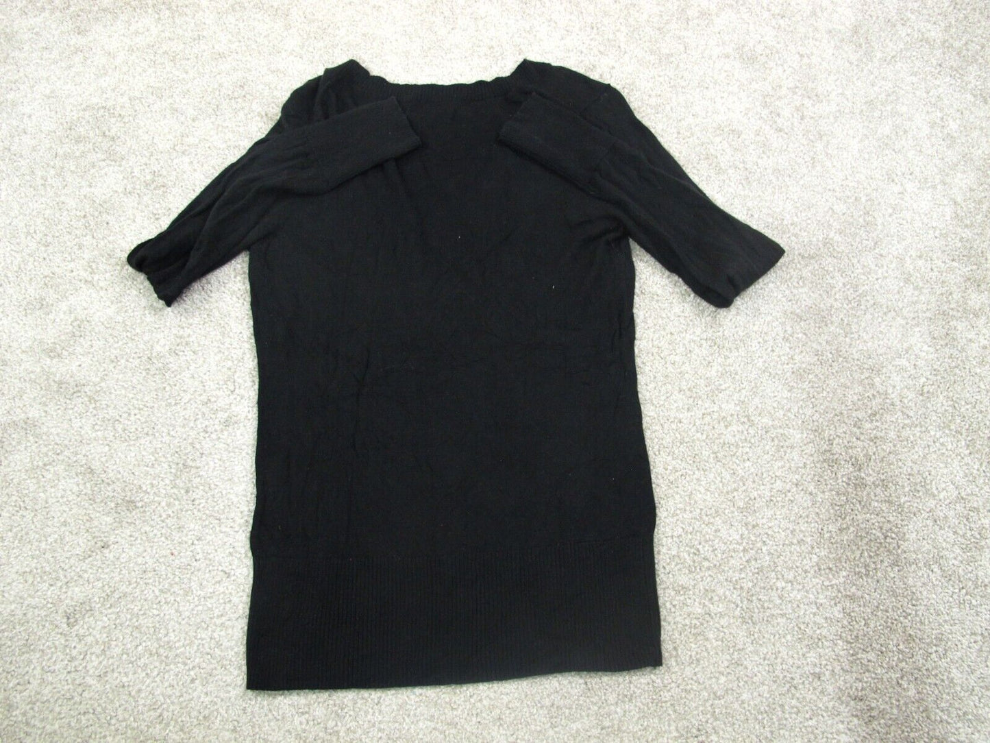 Express Womens Pullover Knitted Sweater V Neck Long Sleeve Black Size Small