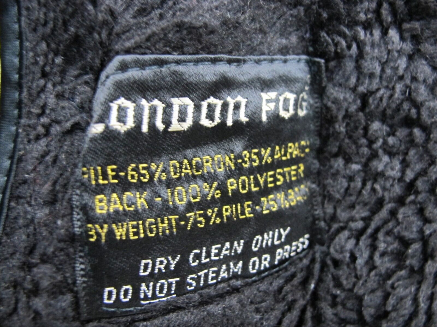 London Fog Mens Sherpa Coat Long Sleeves Pockets Solid Beige Size 38 Reg