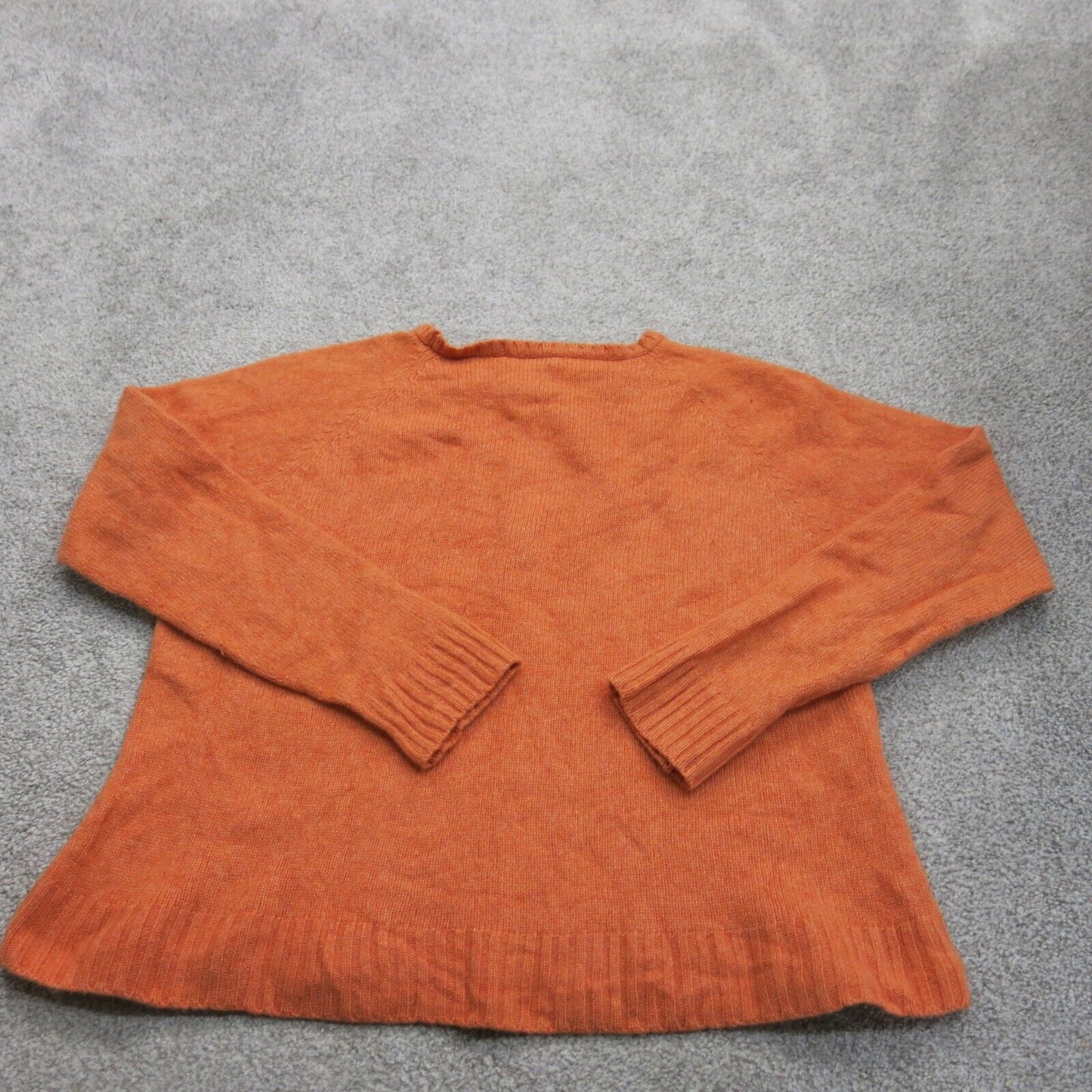 Lands End Womens Pullover Sweater Crew Neck Long Sleeves Orange Size X Large