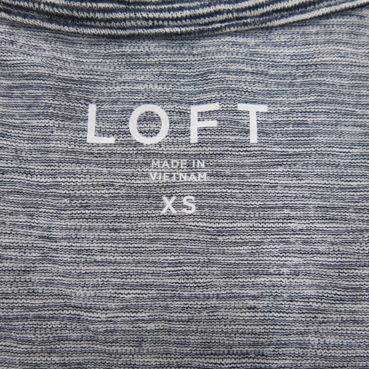 Loft Womens Striped Knitted Sweater Long Sleeves Crew Neck White Blue Size XS