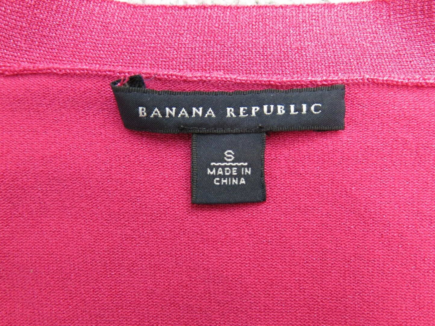 Banana Republic Womens Cardigan Sweater Knitted 3/4 Sleeve Pocket Pink SZ Small