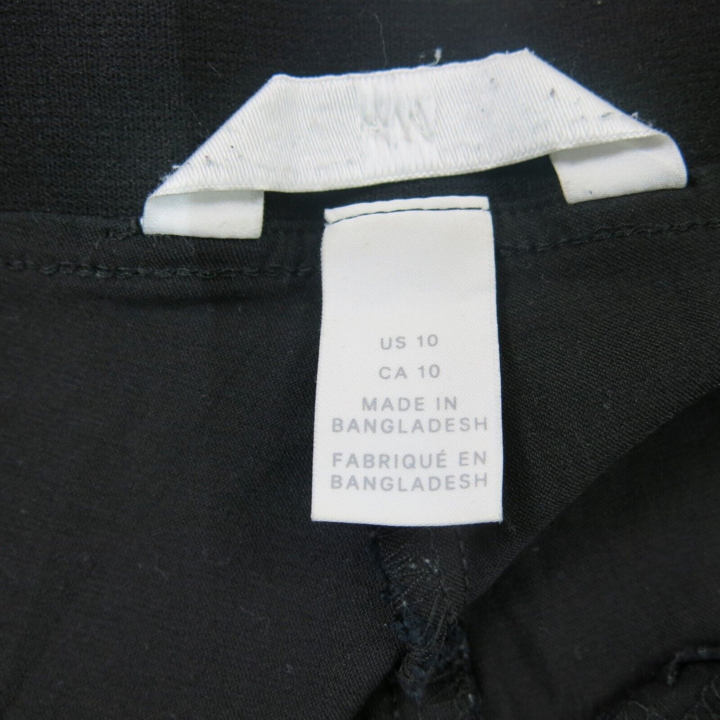 H&M Womens Pants Ankle Skinny Leg Mid Rise Flat Front Pull On Black Size 10